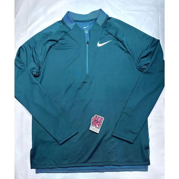Nike Pro Elite Half Zip Track Pullover Top Blue Green CW2705-375 Large NEW RARE - Picture 2 of 8